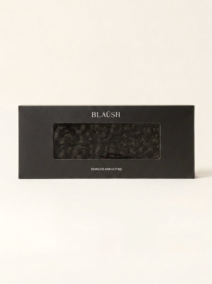 BLAÜSH Seamless Raw Clip-ins packaging — Ample